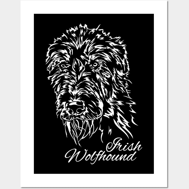 Proud Irish Wolfhound dog portrait Wall Art by wilsigns